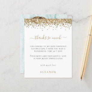 Budget Glam Guld Glitter Photo Sweet 16 Tack