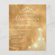 Budget Glam Guld Gnistra Diamond Tiara Quinceanera