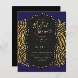 Budget Glam Guld marin Möhippa Inbjudan Animal