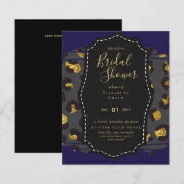 Budget Glam Guld marin Möhippa Inbjudan Animal