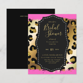 Budget Glam Guld Rosa Möhippa Inbjudan Animal