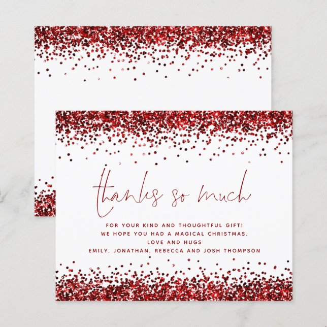 Budget Glam Red Glitter jul Tack (Fram/baksida)