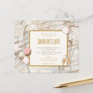 Budget Glitter 50:e Party-födelsedagsinbjudan
