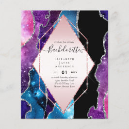 BUDGET Glitter AGATE BACHELORETTE Party Inbjudan Flygblad