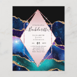BUDGET Glitter AGATE BACHELORETTE Party Inbjudan Flygblad