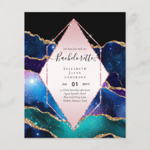 BUDGET Glitter AGATE BACHELORETTE Party Inbjudan Flygblad