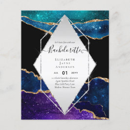 BUDGET Glitter AGATE BACHELORETTE Party Inbjudan Flygblad
