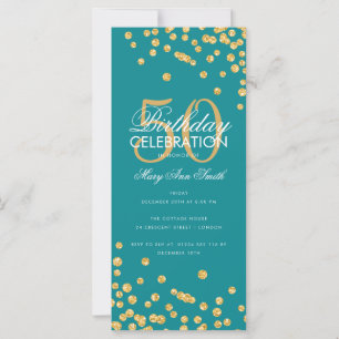 Budget Glitter Confetti Guld & Teal