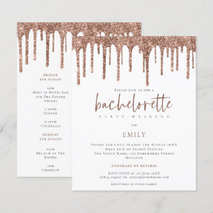 Budget Glitter Drip Bachelorette Helg Inbjudan