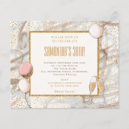 Budget Glitter Girl 30:e Party-födelsedagsinbjudan