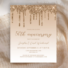 Budget Glitter Guld 50-årsjubileum Skrift