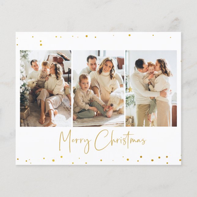 Budget Glitter Jul Foto Hälsningskort Flygblad (Framsidan)