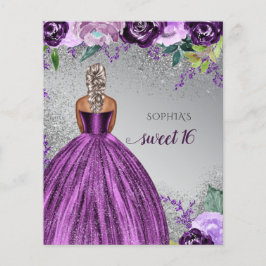 Budget Glitter Lila Klänning Sweet 16 födelsedag 