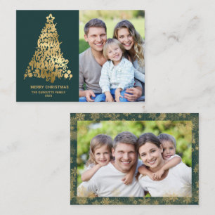 Budget God jul 2 Photo Guld Anteckningskort