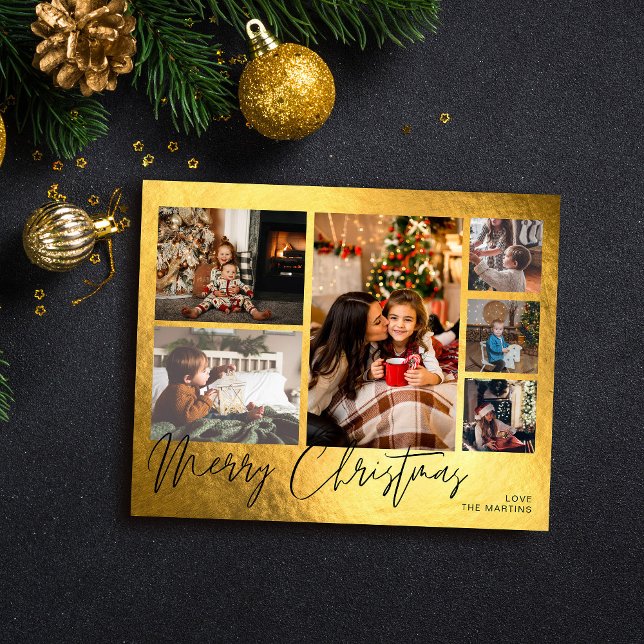 Budget God jul Faux Gold Foil Multi Photo Flygblad (Skapare uppladdad)