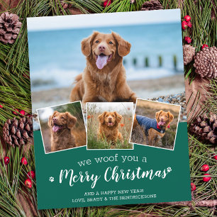 Budget God Jul Hund Djur Foto Julkort