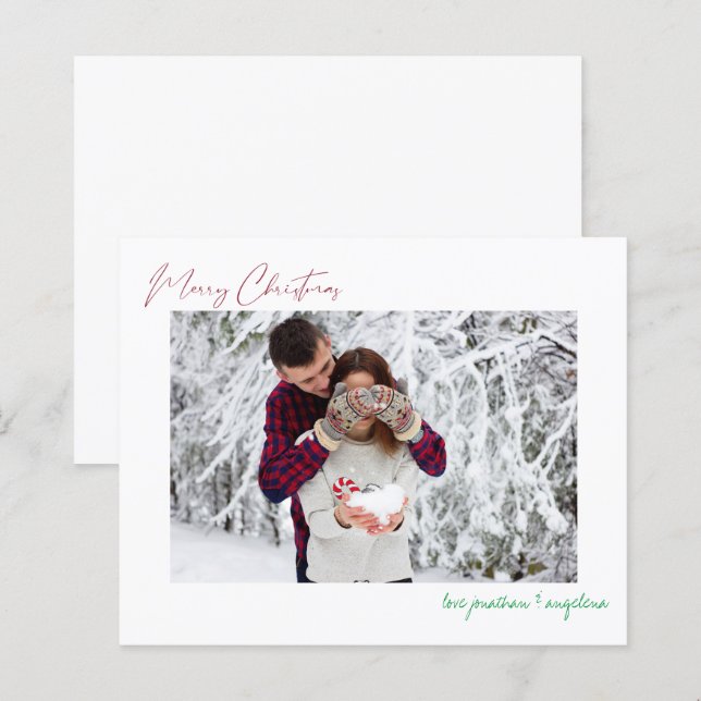 Budget God jul Modern minimalistisk foto (Fram/baksida)