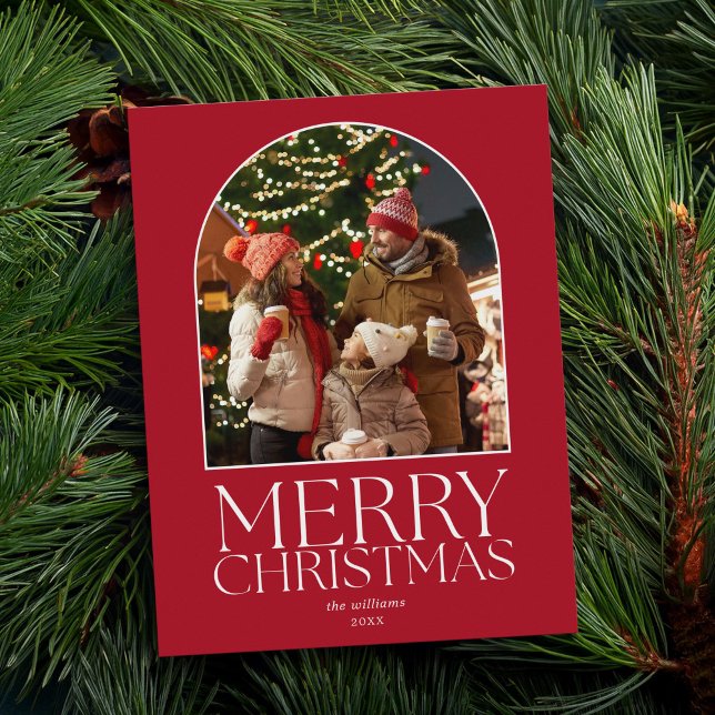 Budget God jul Modern minimalistisk foto Helg Vykort (Skapare uppladdad)