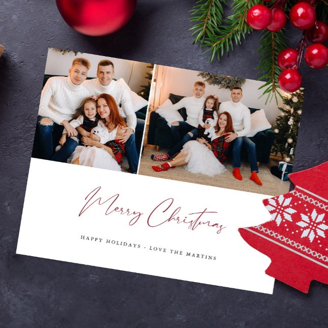 Budget God jul Modern Script 2-foto Flygblad (Skapare uppladdad)