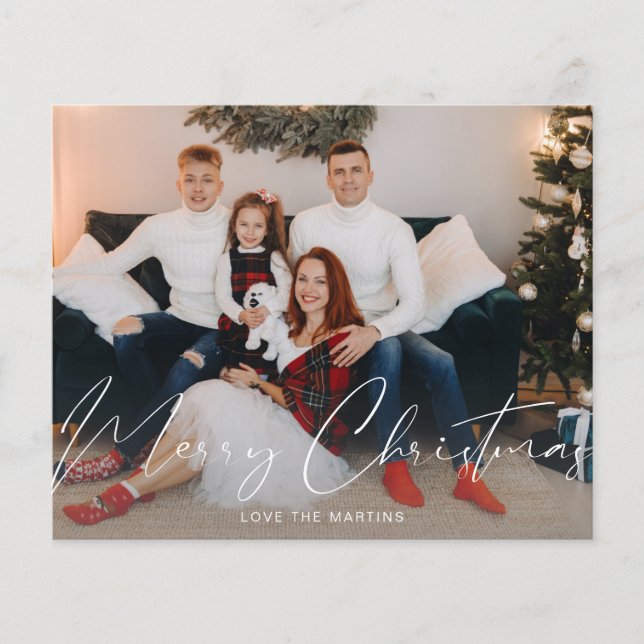 Budget God Jul Modern Script Photo Flygblad (Framsidan)
