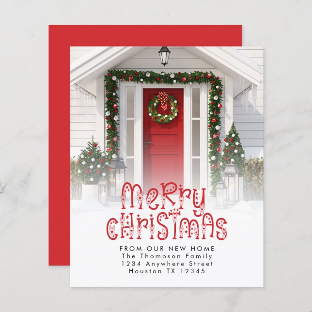 BUDGET God jul New Home Photo Reindeer (Fram/baksida)