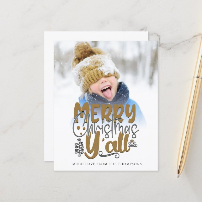 Budget God jul Y'All Photo Artsy-skript (Fram/Back In Situ)