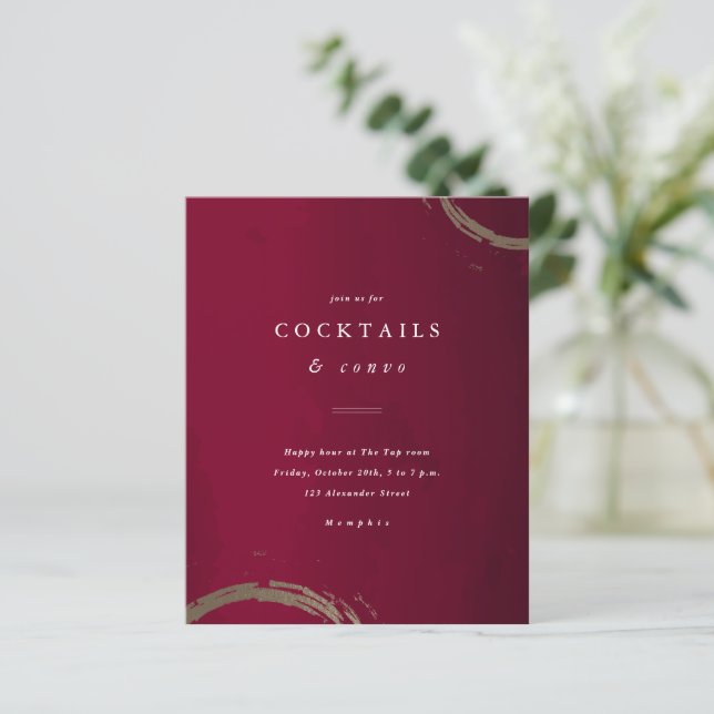 Budget Gold Cocktail Middagspartaj Inbjudan (Stående Fram)