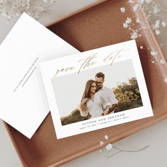 Budget Gold Script Foto Spara Datum (Skapare uppladdad)