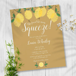 Budget Gold Squeeze Lemon Bröllopsfest Inbjudan