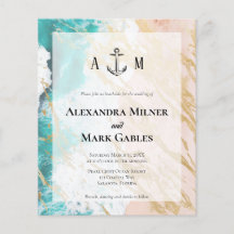 Budget Golden Beach Anchor Wedding bjudande
