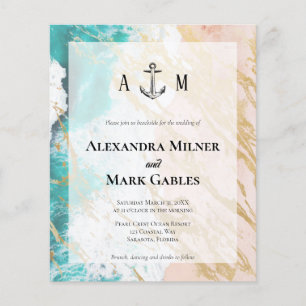 Budget Golden Beach Anchor Wedding bjudande