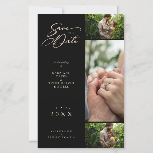 Budget Golden Effect Black Finare Collage 3 foton (Framsida)