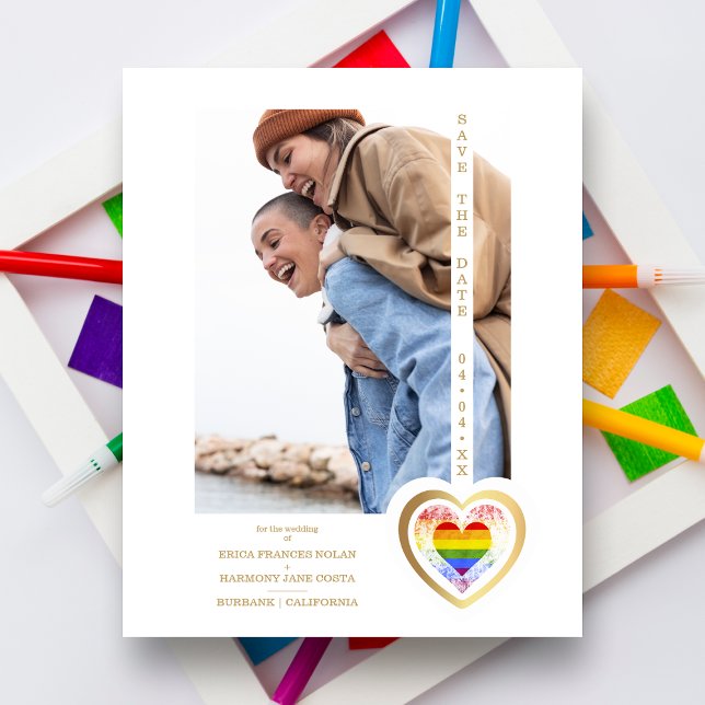 Budget Golden Effect Pride Rainbow Heart LGBT (Skapare uppladdad)