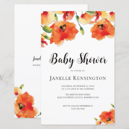 BUDGET Golden Poppy Baby Shower-inbjudan