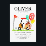 Budget Golf Cart Bag Balloon Kids Golfer Birthday Anteckningskort<br><div class="desc">Cute Modern Golf Cart Boll Bag Balloon Kids Golfer Birthday-inbjudan</div>