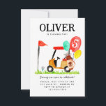 Budget Golf Cart Bag Balloon Kids Golfer Birthday Anteckningskort<br><div class="desc">Cute Modern Golf Cart Boll Bag Balloon Kids Golfer Birthday-inbjudan</div>