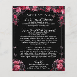 Budget Gotham Blommigt Bilingual Quinceañera Menu