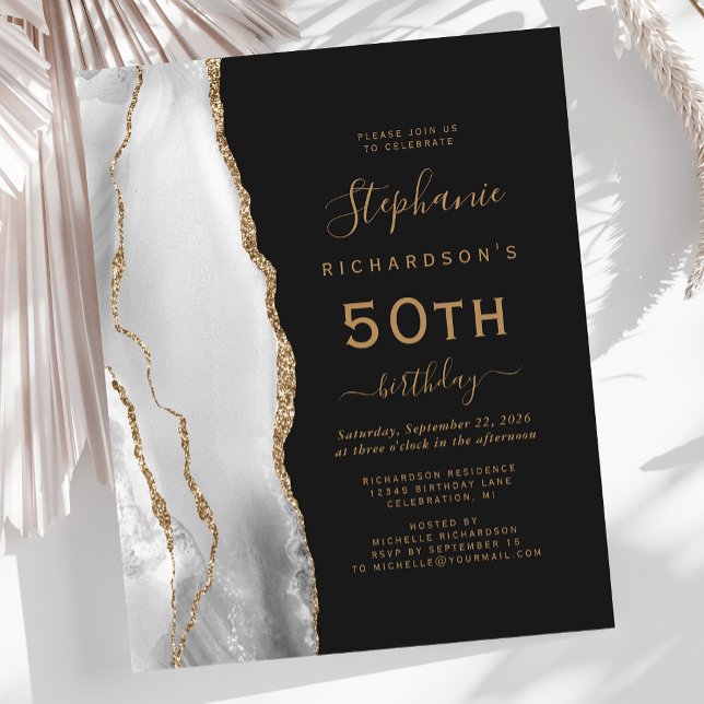 Budget Grå Vit Guld Agat Mörk 50-årsdag (Skapare uppladdad)