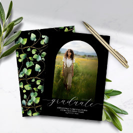 Budget Grad Announement Boho Arch Black Ivy Tillba