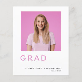 Budget Grad Photo Rosa Studenten meddelande