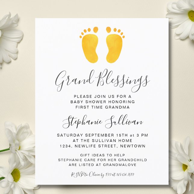 Budget Grand Blessings Baby Shower-inbjudan (Skapare uppladdad)