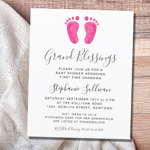 Budget Grand Blessings Girl Baby Shower-inbjudan