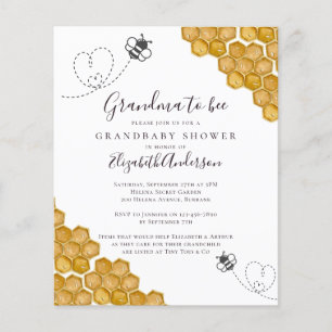 Budget Grandma to Bee Baby Shower-inbjudan
