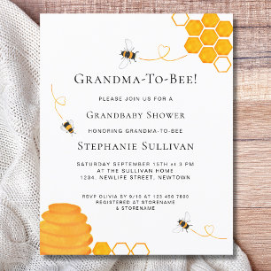 Budget Grandma to Bee Grandbaby Shower-inbjudan