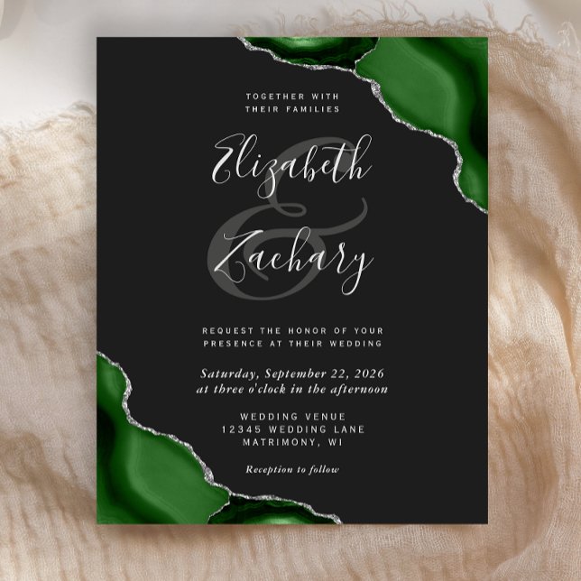 Budget Green Silver Agate Corners Dark Wedding (Skapare uppladdad)