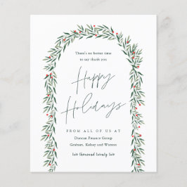 Budget Greenery Arch Script Business Julkort