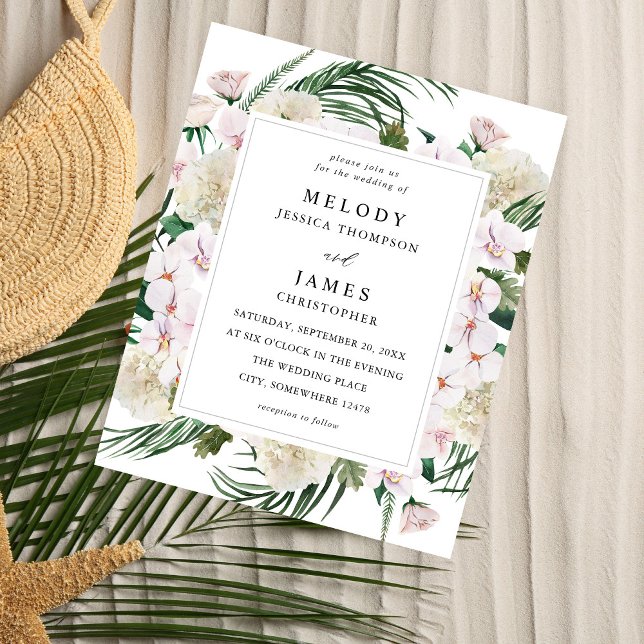 Budget Greenery Boho Tropical Blommigt Bröllop Flygblad (Skapare uppladdad)