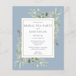 Budget Greenery Dusty Blue Möhippa Tea Party Inbju