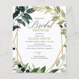 Budget Greenery Geometric Inbjudningskort för möhi