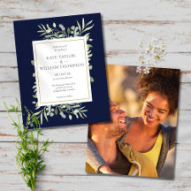 Budget Greenery Navy Blue Bröllop Photo Investigat